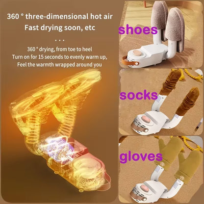 Portable shoe and boot dryer with intelligent thermostat control