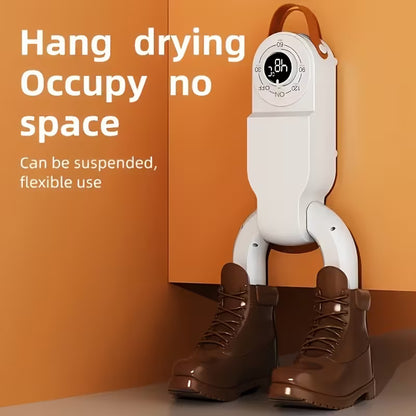 Portable shoe and boot dryer with intelligent thermostat control