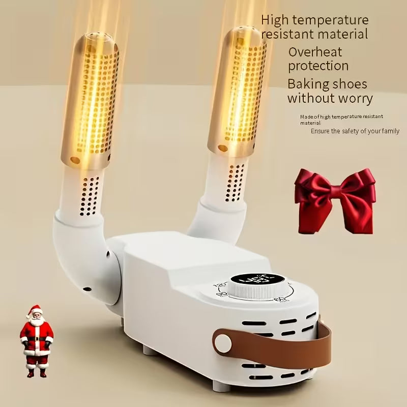 Portable shoe and boot dryer with intelligent thermostat control