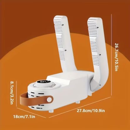 Portable shoe and boot dryer with intelligent thermostat control
